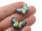 2 23mm Purple and Blue Butterflies Cloisonne Metal Butterfly Beads